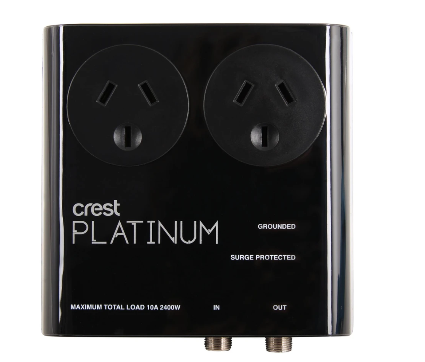 Crest Platinum Power 2 Socket Device Surge Protector Board Grounded LEDs